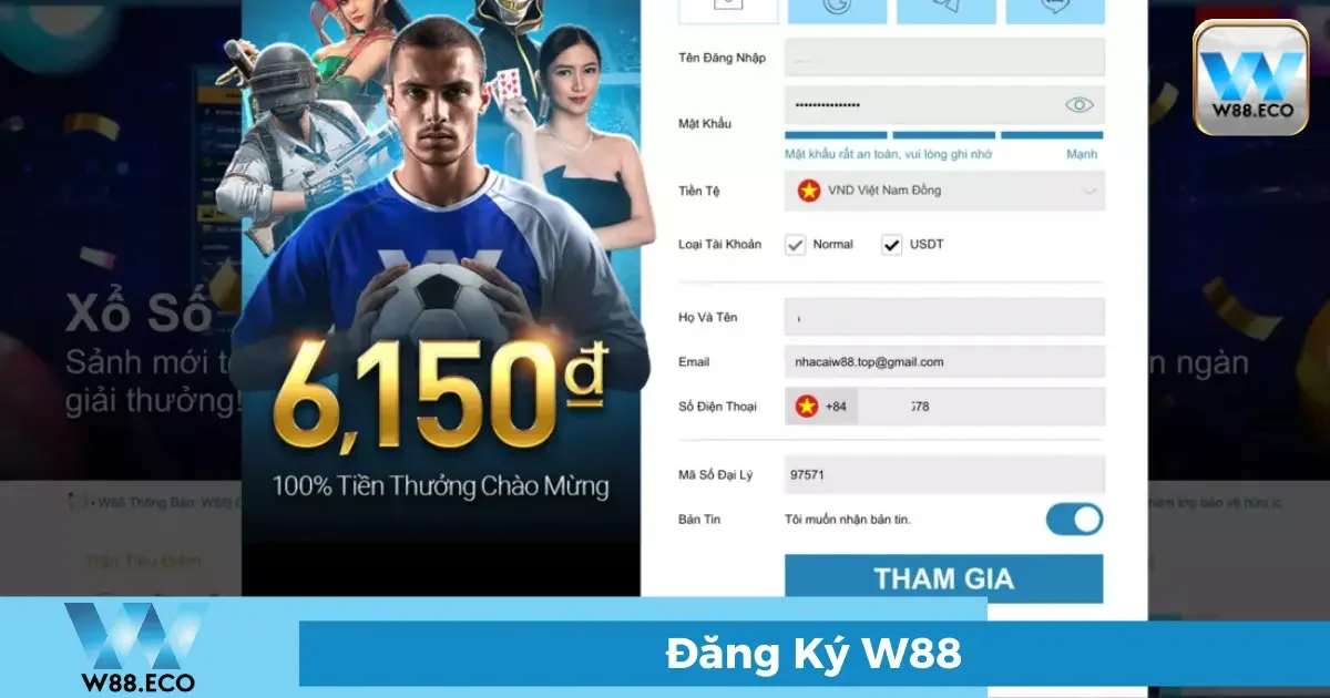 Đăng Ký W88 - Tạo Tài Khoản Chỉ 1 Phút, Nhận Ngay Ưu Đãi 3 Hướng dẫn đăng ký W88 từng bước chi tiết